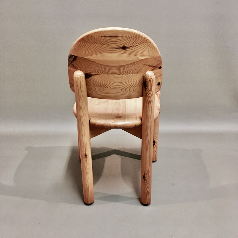 Vintage solid wood chair by Rainer Daumiller