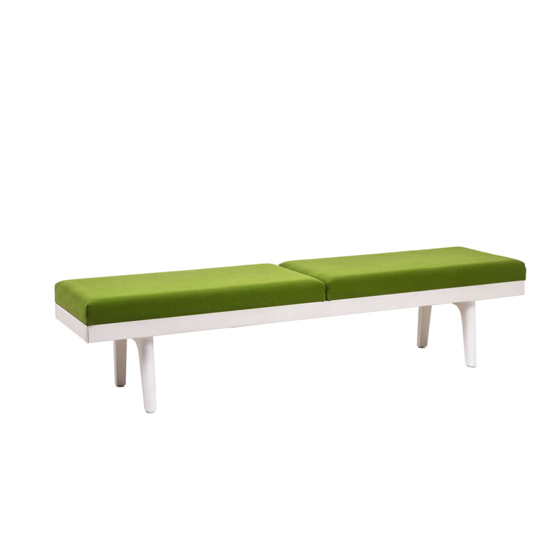 Vintage bench in lacquered metal and fabric by Vitra, 1990