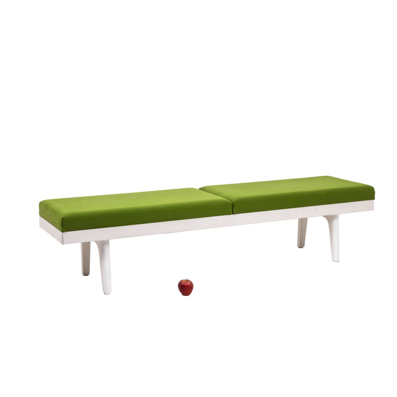 Vintage bench in lacquered metal and fabric by Vitra, 1990