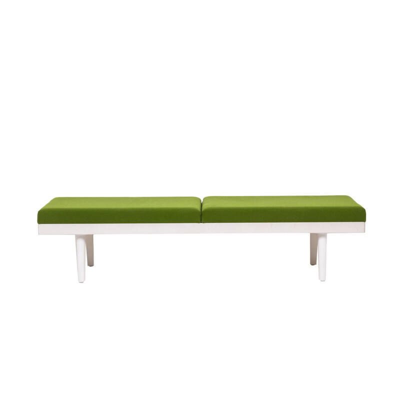 Vintage bench in lacquered metal and fabric by Vitra, 1990