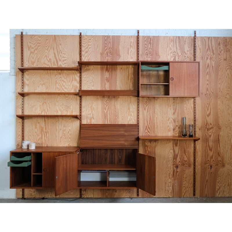 FM wall system in teak, Kai KRISTIANSEN - 1960s