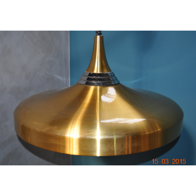 Large golden hanging lamp - 1970s