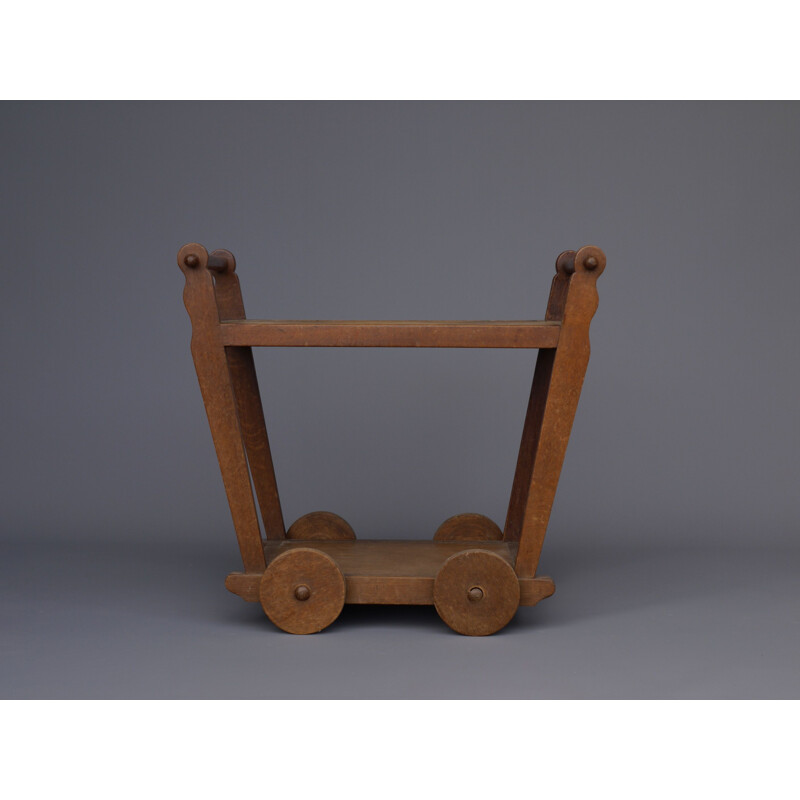 Wooden vintage Rustic tea trolley, 1930s