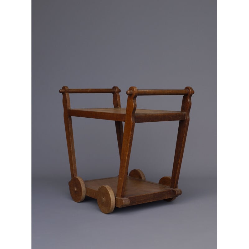 Wooden vintage Rustic tea trolley, 1930s