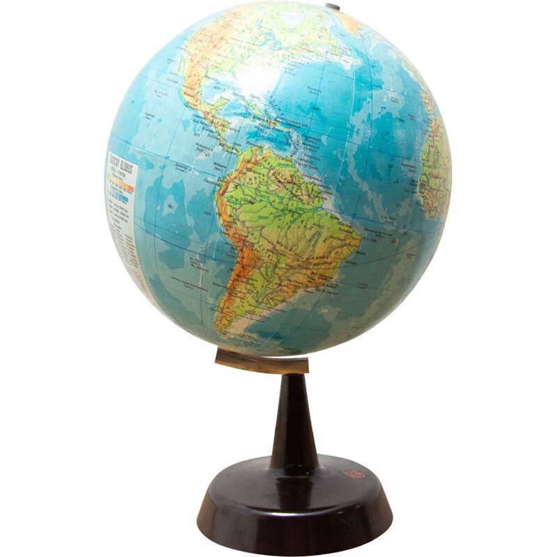 Vintage plastic globe, Czechoslovakia 1970