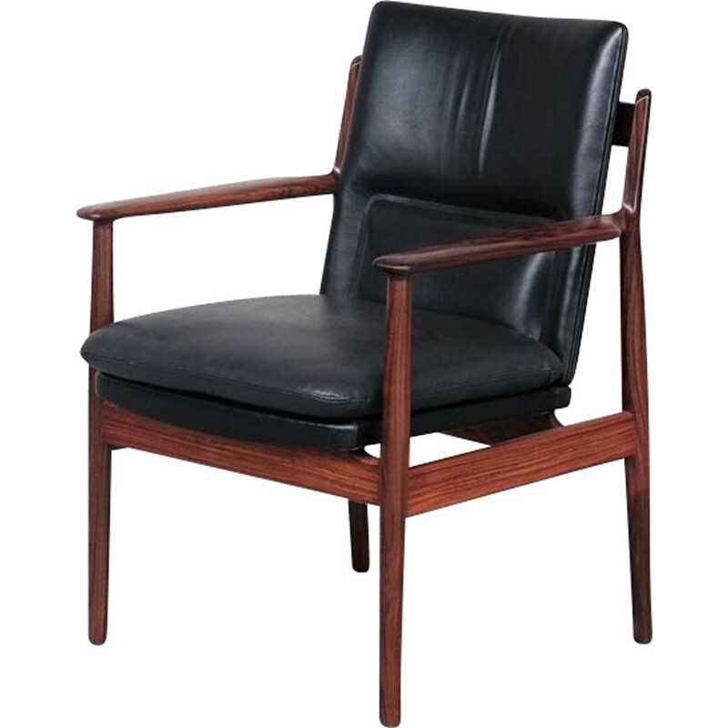 Rosewood mid-century Danish desk armchair by Arne Vodder for Sibast, 1960s