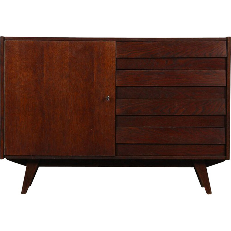 Vintage stained oakwood chest of drawers by Jiri Jiroutek for Interier Praha, 1960