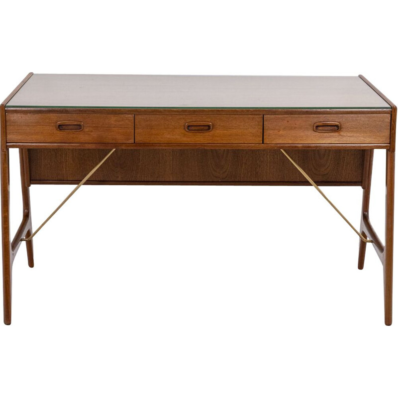 Bureau vintage en teck par Arne Wahl Iversen pour Samcom, 1950