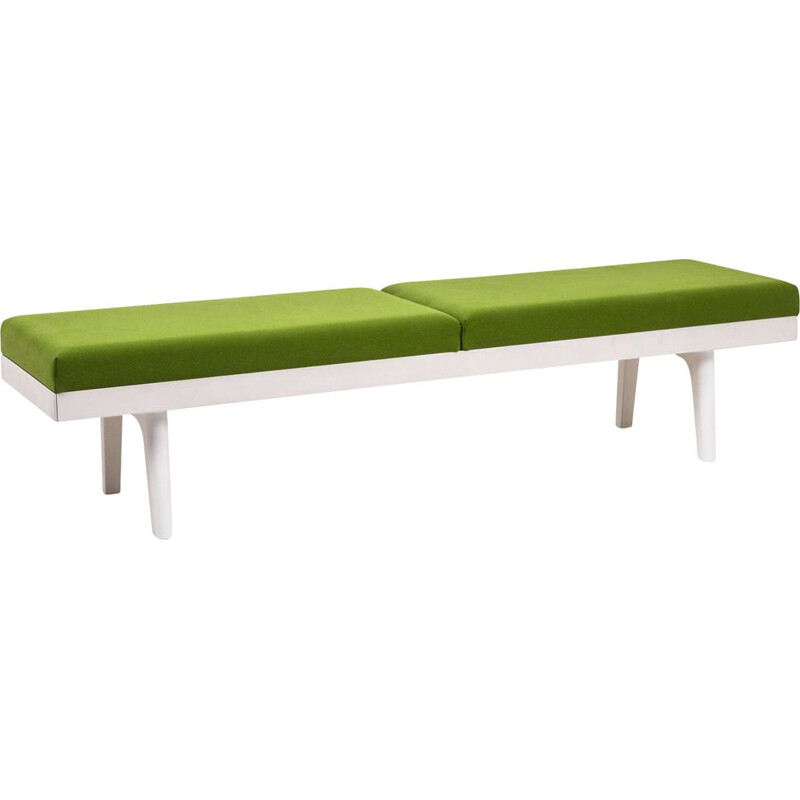 Vintage bench in lacquered metal and fabric by Vitra, 1990