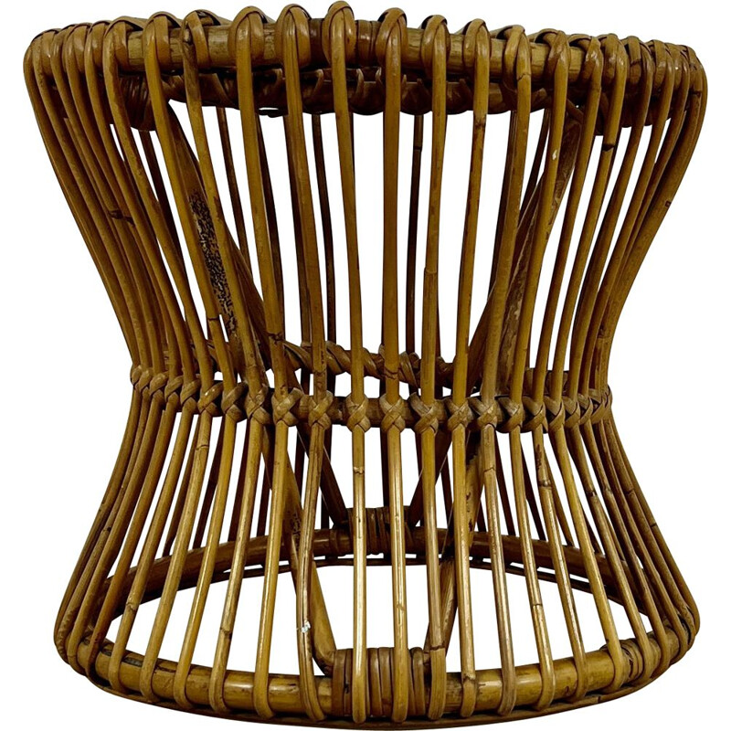 Vintage-Hocker aus Rattan, 1960