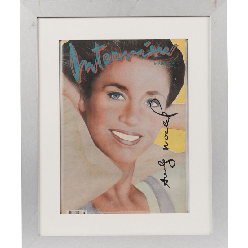 Couverture du magazine vintage interview à l'effigie de Jane Fonda par  Andy Warhol, 1984