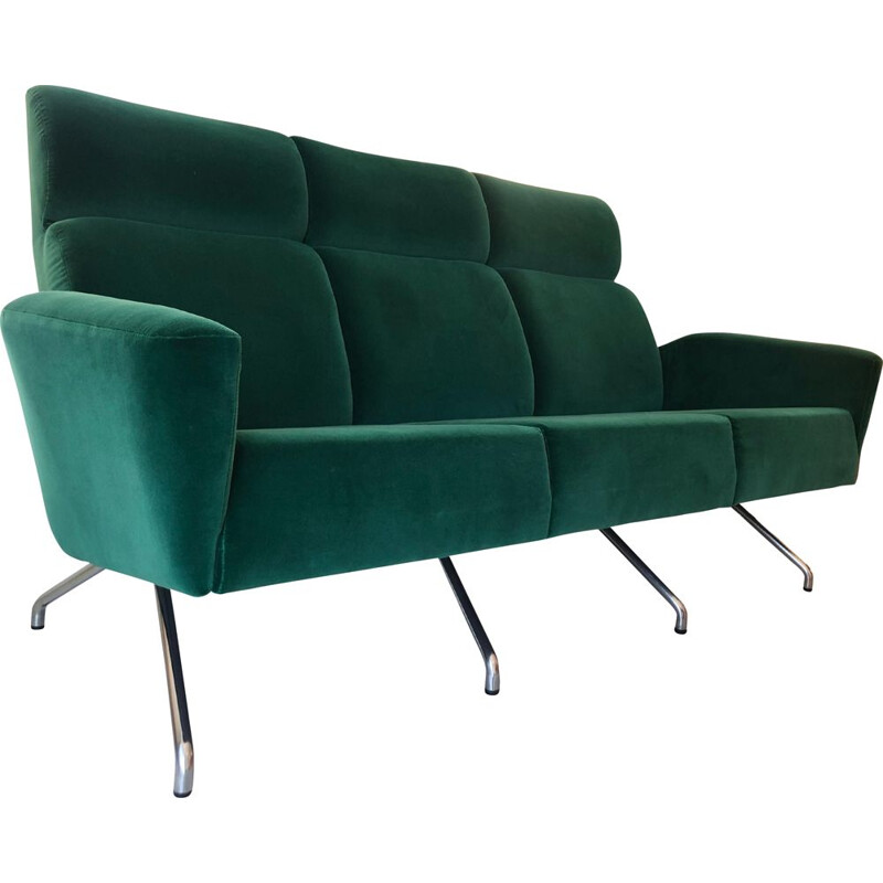 Vintage 3-Sitzer-Sofa in Samt von Guy Besnard, Frankreich 1960