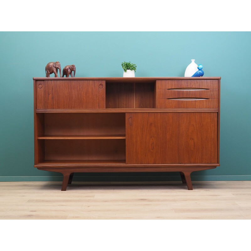 Teak vintage highboard, Denmark 1960s