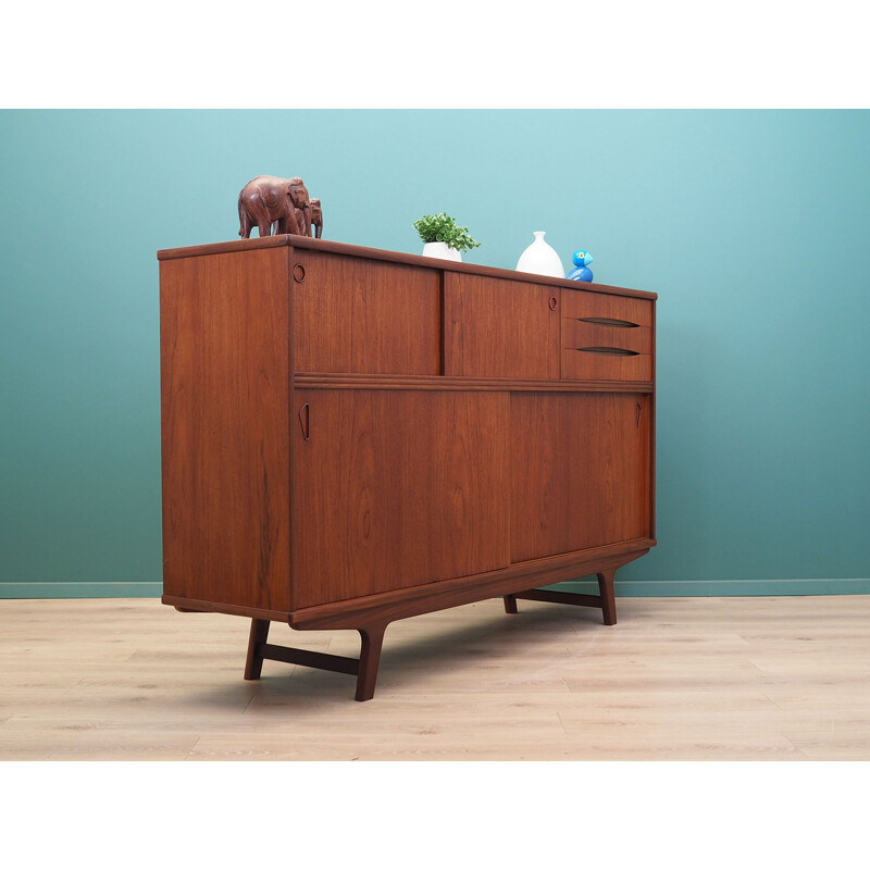 Teak vintage highboard, Denmark 1960s