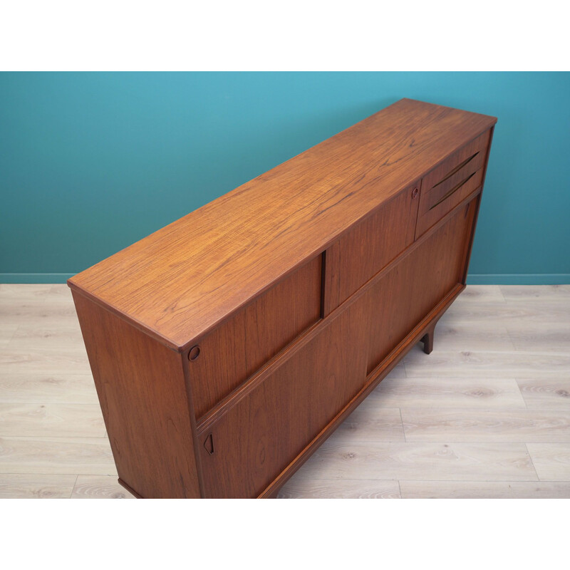 Teak vintage highboard, Denmark 1960s