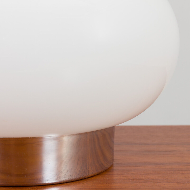 Vintage Mazzega white Murano glass table lamp by Carlo Nason, 1960s