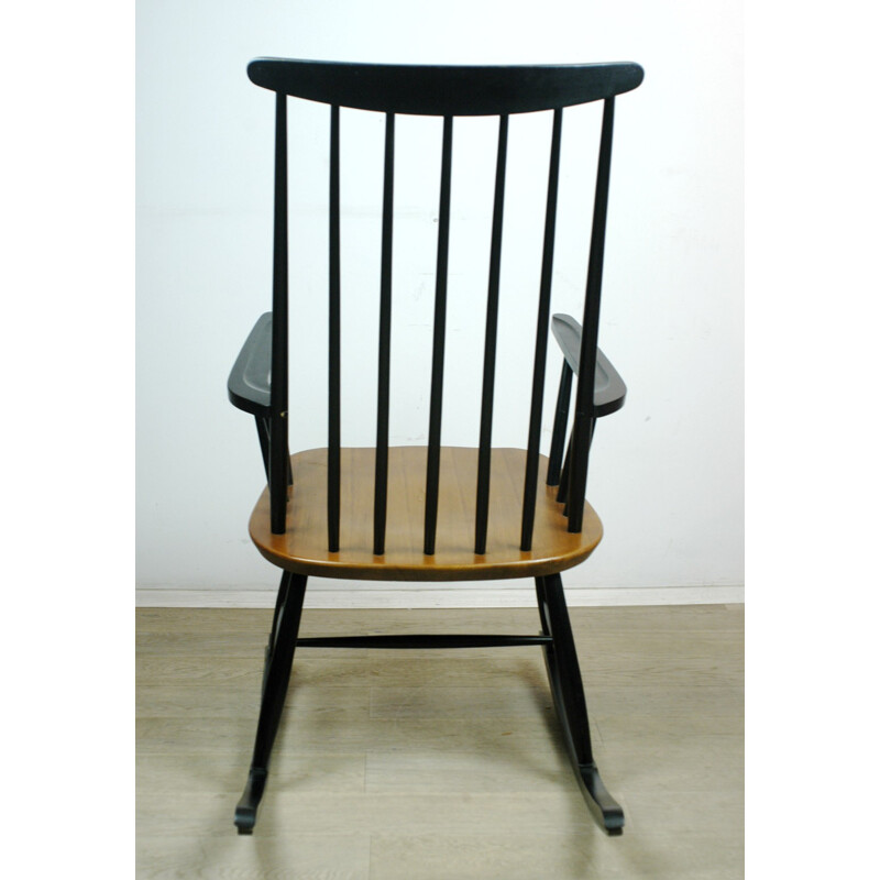 Rocking chair in solid oak and beech wood, Roland RAINER - 1950s