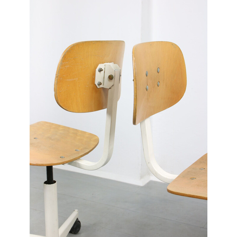 Cadeira de escritório giratória de madeira Vintage