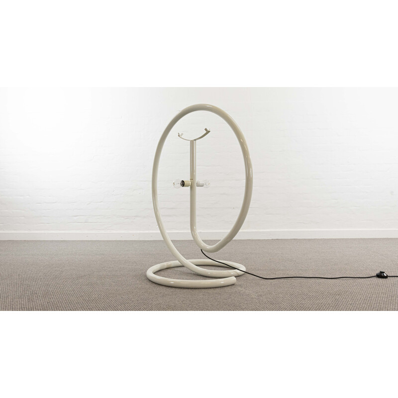 Vintage floor lamp "mappamondo" 2144 in lacquered steel tube by Elio Martinelli for Martinelli Luce, Italy 1968