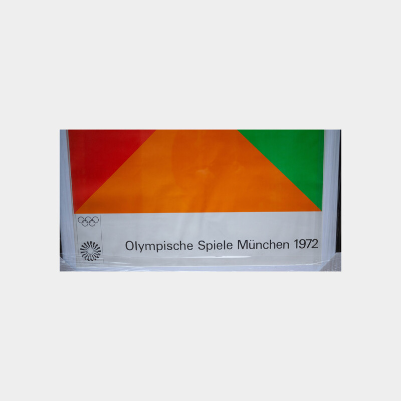 Vintage framed poster by Max Bill for Olympia, Germany 1972