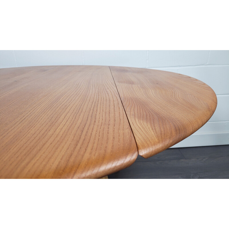 Vintage Ercol round drop leaf dining table, 1960s