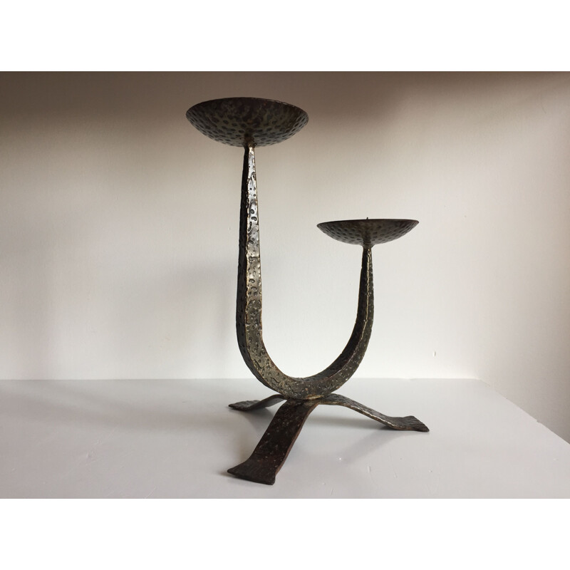 Vintage steel table candlestick