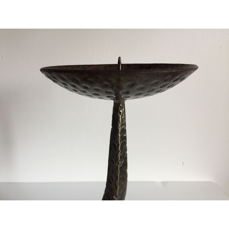 Vintage steel table candlestick