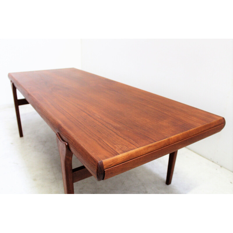 Scandinavian vintage teak coffee table by Johannès Andersen for Cfc Silkeborg, Denmark 1960