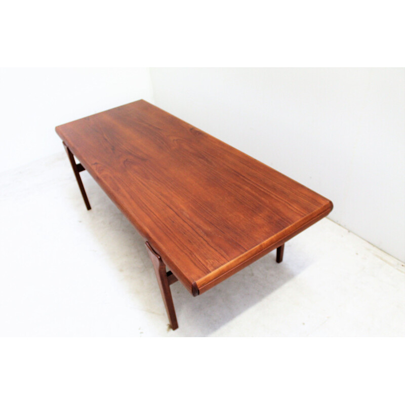 Scandinavian vintage teak coffee table by Johannès Andersen for Cfc Silkeborg, Denmark 1960