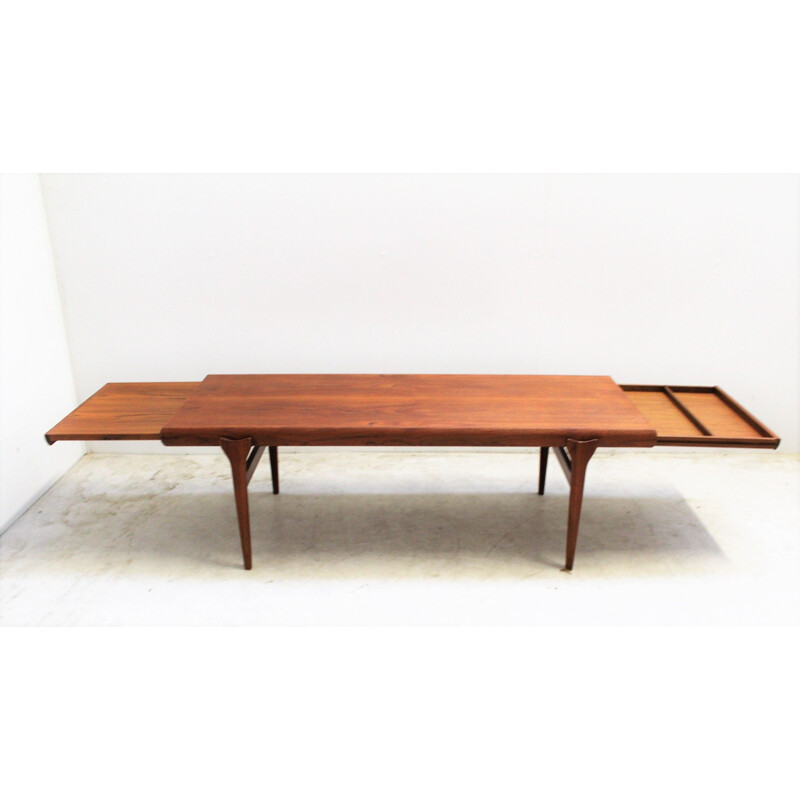 Scandinavian vintage teak coffee table by Johannès Andersen for Cfc Silkeborg, Denmark 1960