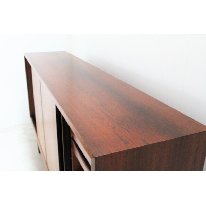 Credenza vintage scandinava in palissandro con 4 ante scorrevoli