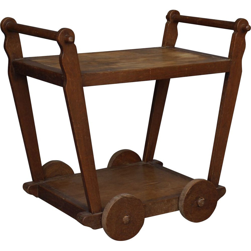 Wooden vintage Rustic tea trolley, 1930s