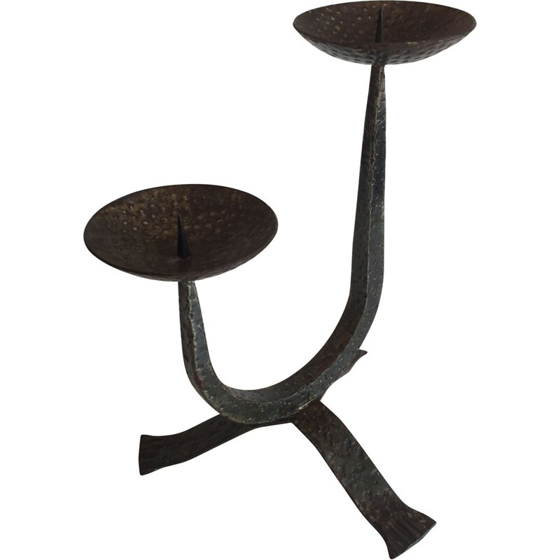 Vintage steel table candlestick