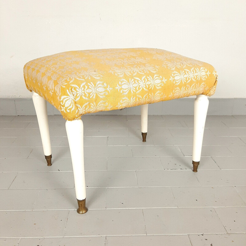 Vintage yellow stool, Italy 1950s