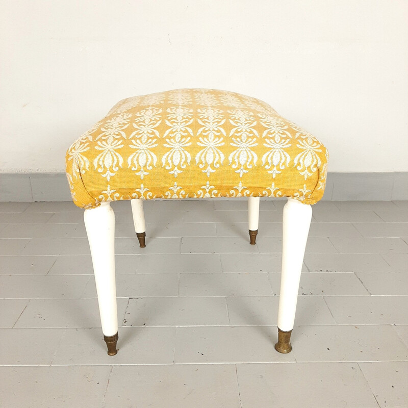 Vintage yellow stool, Italy 1950s