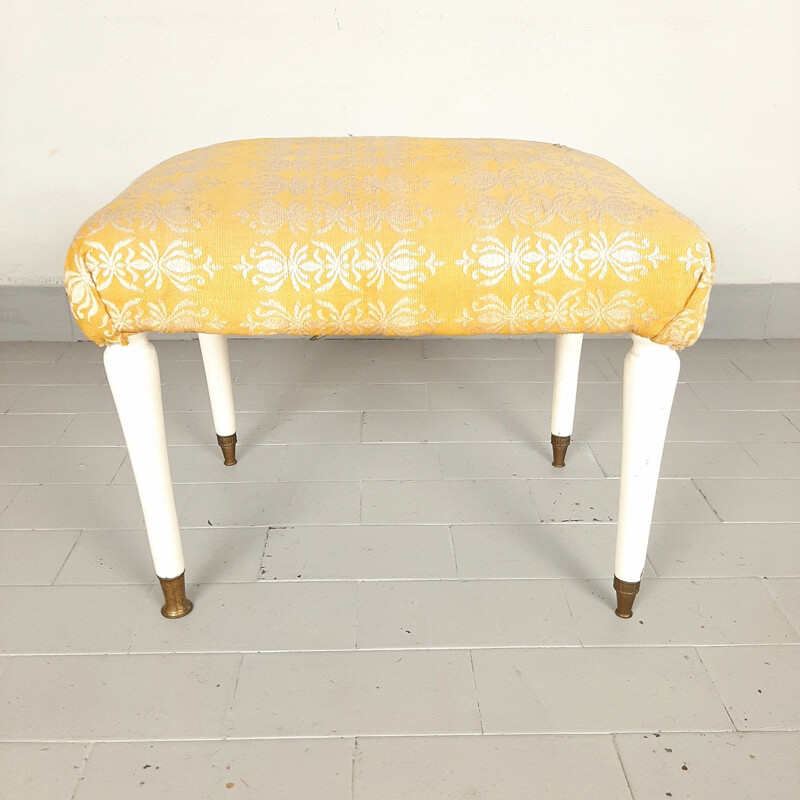 Vintage yellow stool, Italy 1950s