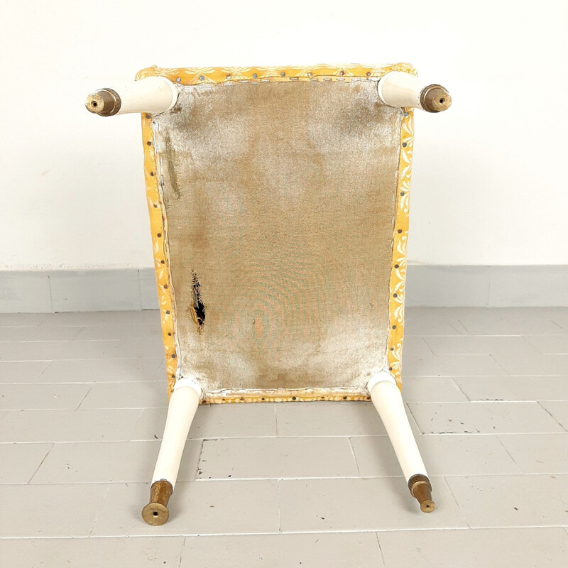 Vintage yellow stool, Italy 1950s