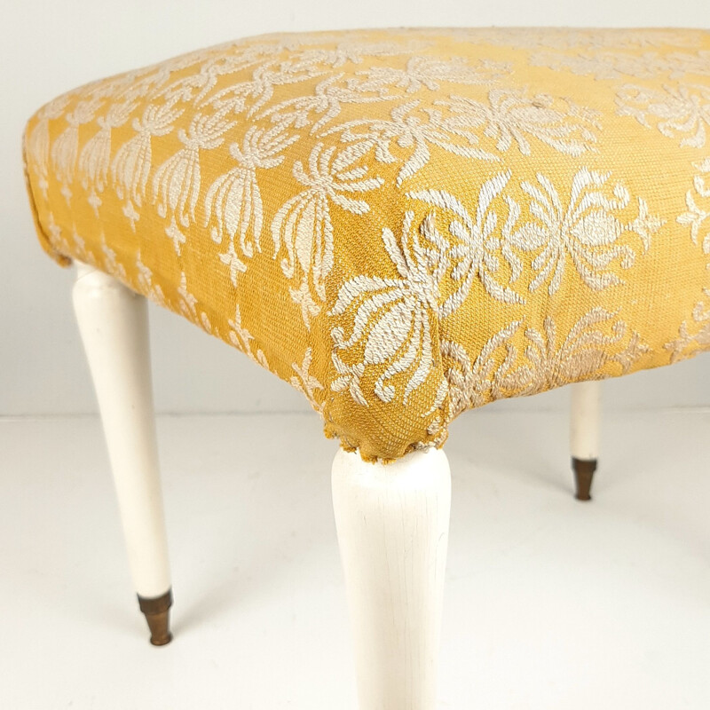 Vintage yellow stool, Italy 1950s
