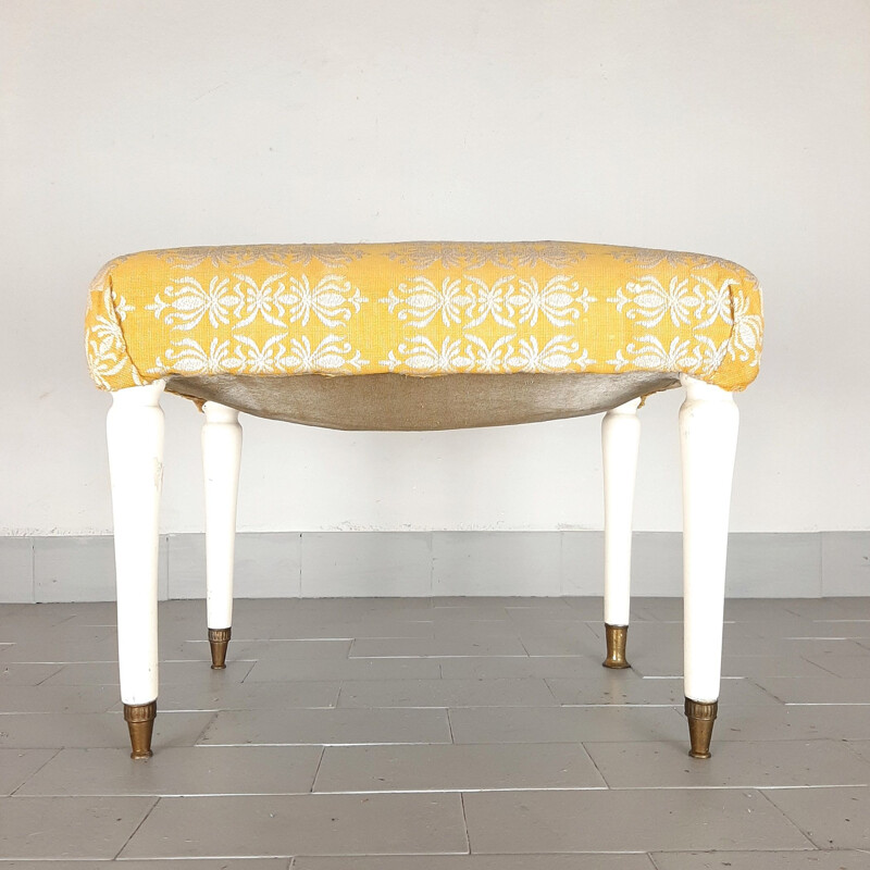 Vintage yellow stool, Italy 1950s