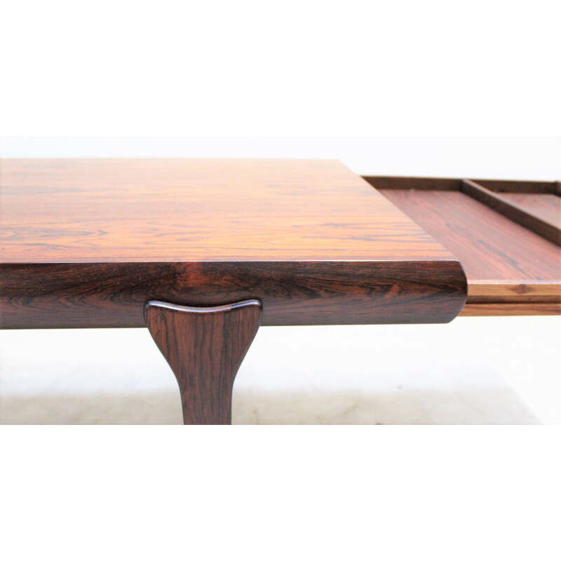 Scandinavian vintage rosewood coffee table by Johannès Andersen for Cfc Silkeborg, Denmark 1960