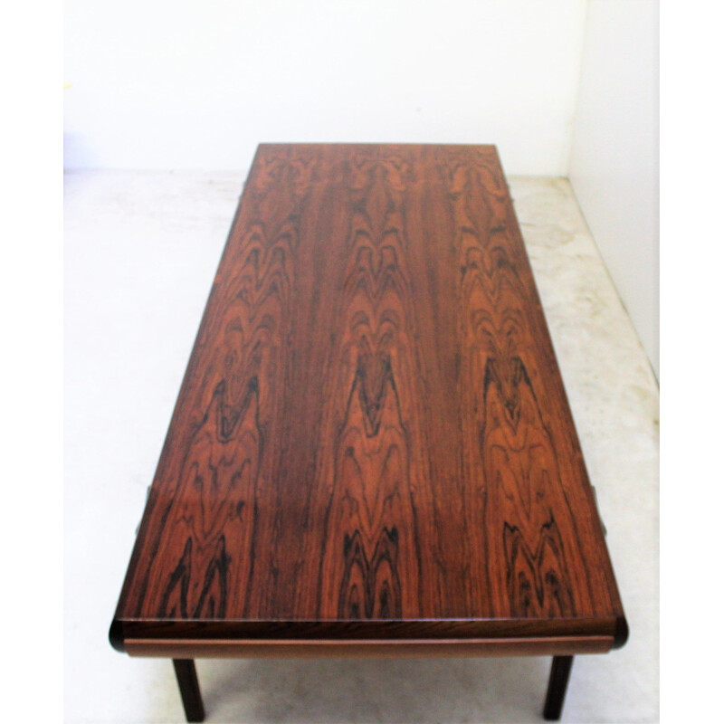 Scandinavian vintage rosewood coffee table by Johannès Andersen for Cfc Silkeborg, Denmark 1960