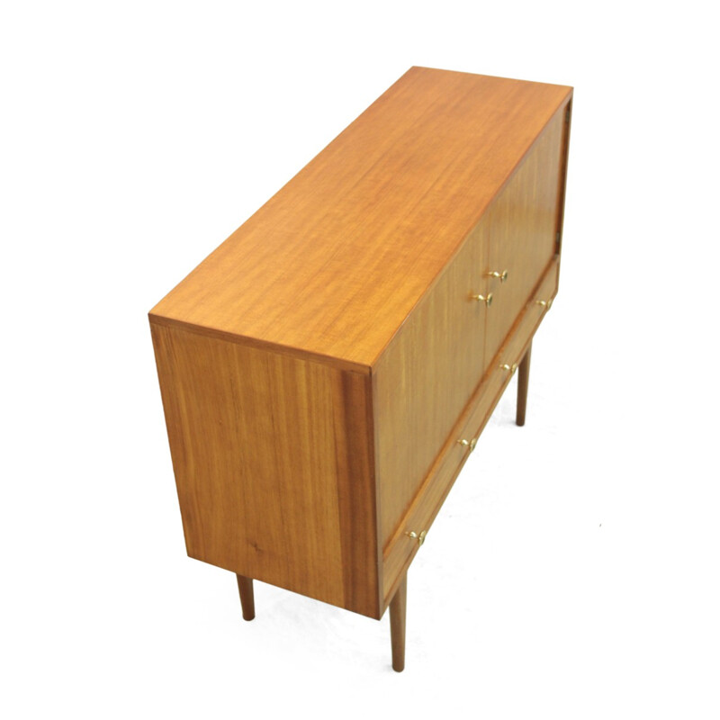 Small mid-century sideboard in mahogany and Indian ficus, Gordon RUSSELL - 1950s