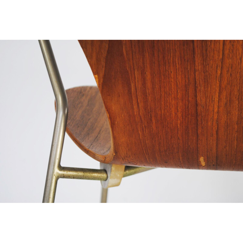 Silla vintage de teca de Arne Jacobsen para Fritz Hansen