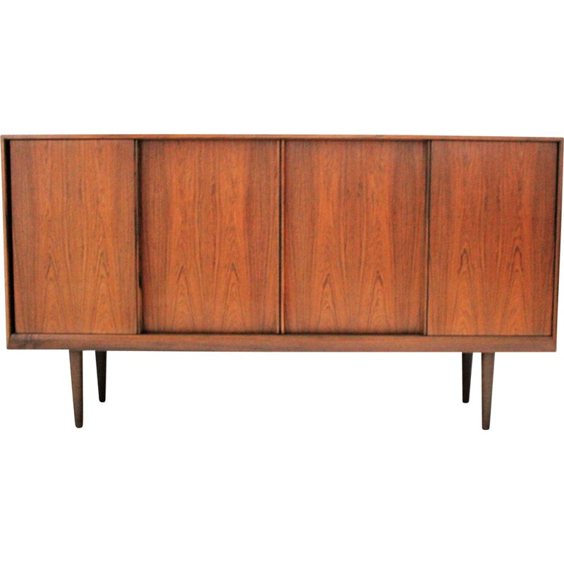 Scandinavian vintage sideboard in rosewood with 4 sliding doors