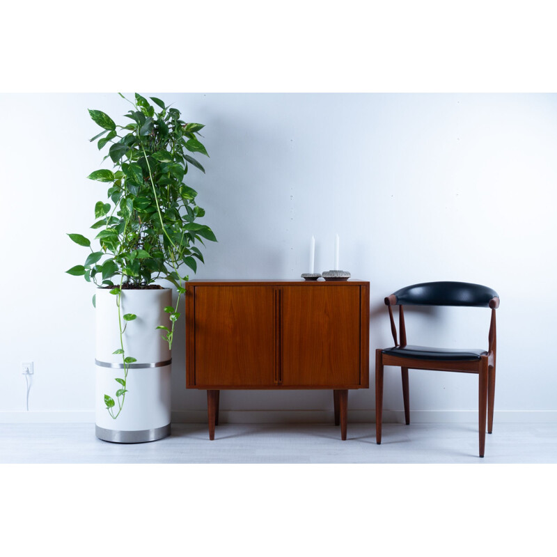 Vintage Danish teak sideboard with tambour doors by Kai Kristiansen for Feldballes Møbelfabrik, 1960s