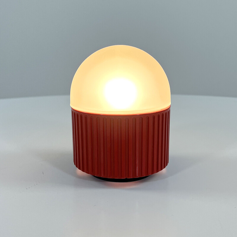 Vintage red bulbo table lamp by R. Barbieri & G. Marianelli for Tronconi, 1980s