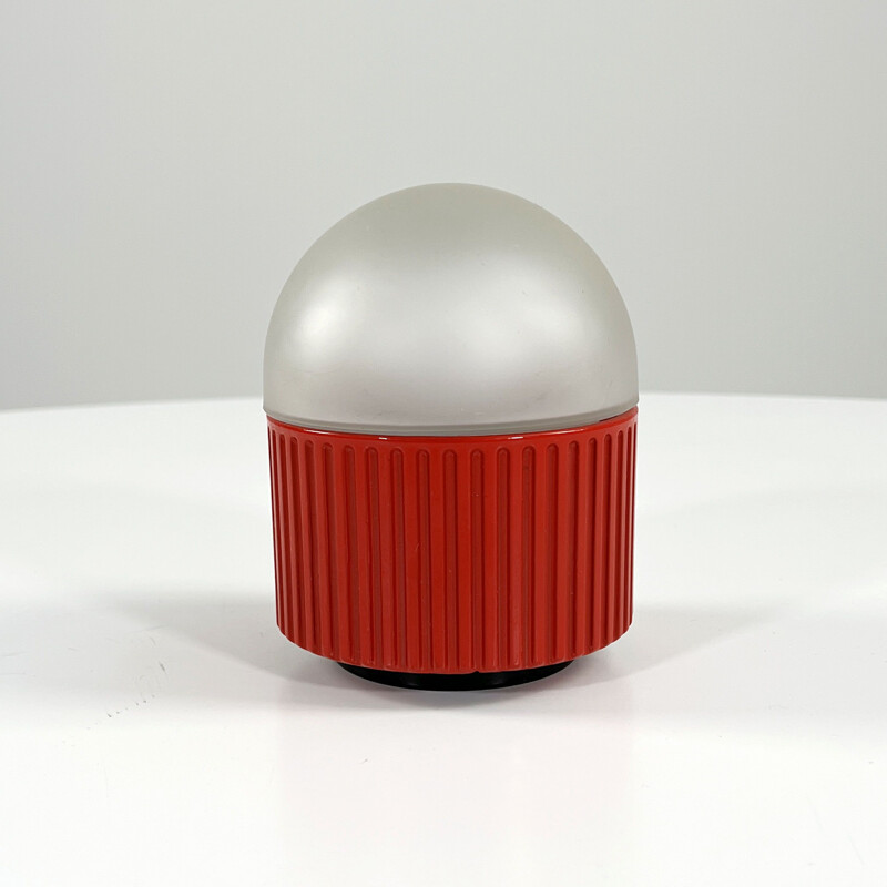 Vintage red bulbo table lamp by R. Barbieri & G. Marianelli for Tronconi, 1980s