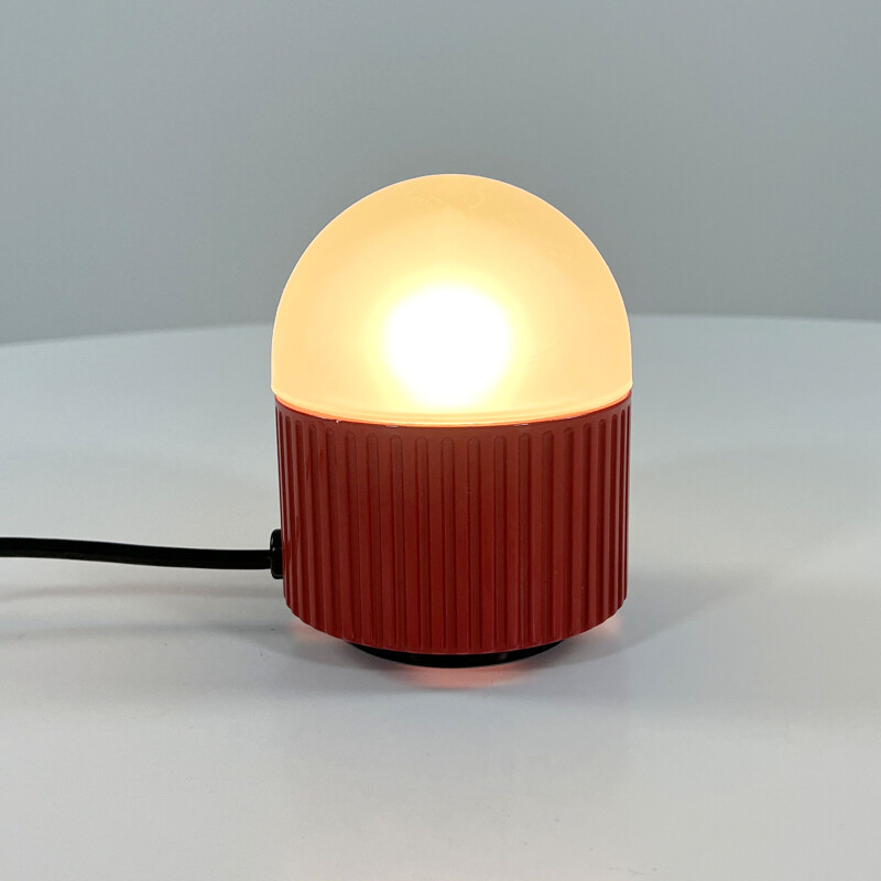 Vintage red bulbo table lamp by R. Barbieri & G. Marianelli for Tronconi, 1980s