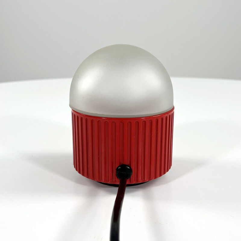 Vintage red bulbo table lamp by R. Barbieri & G. Marianelli for Tronconi, 1980s