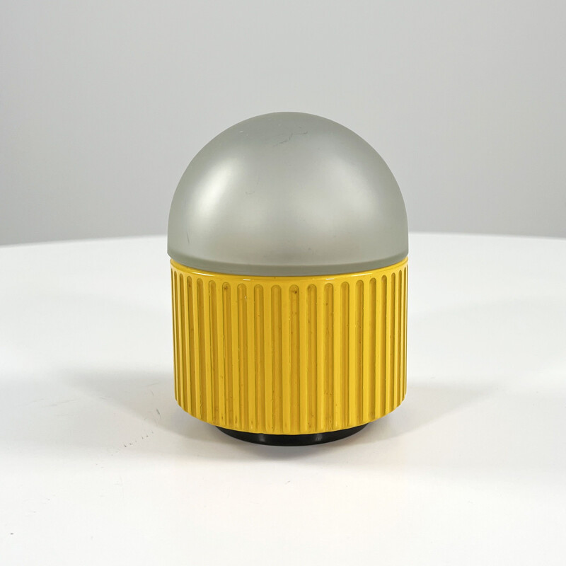 Lampe de table bulbo jaune vintage par R. Barbieri & G. Marianelli pour Tronconi, 1980